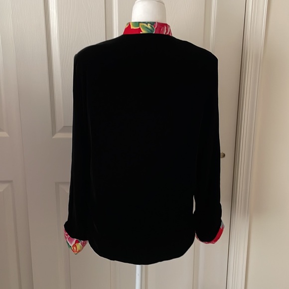 Reversible Velvet/Cotton Mandarin Collar Jacket - Picture 7 of 16